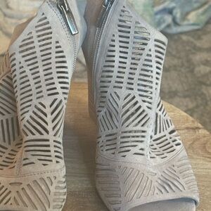 Vince Camuto zippered beige suede boots. Size 8 worn once
